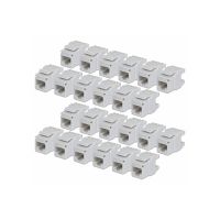 StarTech.com Cat6 Keystone Jack Modul, 24er-Pack RJ45 Ethernet Keystone Buchse, UTP Cat6 Wandbuchse, 180 Grad 110 Punch Down Buchse, Weiß, Flach, Weiß, RJ-45, Buchse, Buchse, 10GBase-T