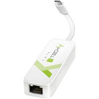 Techly IADAP USB31-ETGIGA3, Kabelgebunden, USB Typ-C, Ethernet, 5000 Mbit/s, Weiß