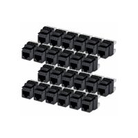 StarTech.com Cat6 Keystone Jack Modul, 24er-Pack RJ45 Ethernet Keystone Buchse, UTP Cat6 Wandbuchse, 180 Grad 110 Punch Down Buchse, Schwarz, Flach, Schwarz, RJ-45, Buchse, Buchse, 10GBase-T