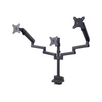 StarTech.com Monitortischhalterung, 3x 27" Monitore, VESA 75x75/100x100 - Befestigungskit - einstellbarer Arm - für 3 LCD-Anzeigen - Kunststoff, Aluminium, Stahl - Schwarz - Bildschirmgröße: bis zu 68,6 cm (bis zu 27 Zoll)