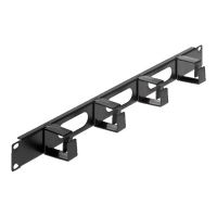 IC Intracom Intellinet Kabelmanagement für 19"-Schränke, 1 HE, 4 kleine Kunststoffringe, schwarz - Kabelführungsplatte für Schaltschrank - Schwarz, RAL 9005 - 1U - 48.3 cm (19")