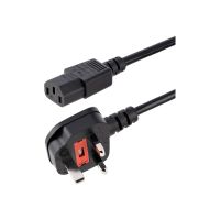 StarTech.com 3 m GB Computer Stromkabel, 18AWG, BS 1363 auf C13, 10A 250V, Schwarzes Ersatz AC Stromkabel, Kaltgerätekabel / UK Stromkabel, PC Stromkabel, Fernsehgerät/Monitor Stromkabel (PXT101UK3M)