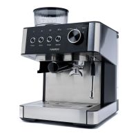Tornado 20 Bar Siebträger-Kaffeemaschine TCM5431-GS. Ein Kraftpaket an Präzision und Innovation. Mit einer Kapazität von 270 Bohnen und einem 2,3-Liter-Wassertank, Espressomaschine, 2,3 l, Kaffeebohnen, Gemahlener Kaffee, Eingebautes Mahlwerk, Silber