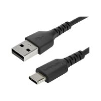 StarTech.com StarTech 1m USB A to USB C Charging Cable, Durable Fast Charge & Sync USB 2.0 to USB Type C Data Cord, Rugged TPE Jacket Aramid Fiber M/M 3A Black, Samsung S10, S20, iPad Pro, Pixel - Heavy Duty and Rugged - USB-Kabel - USB (M)