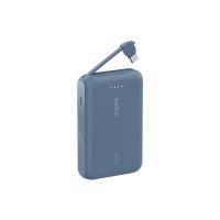 Belkin BoostCharge - Powerbank - mit integriertem Kabel - 10000 mAh - 20 Watt - 3 A - Fast Charge - 2 Ausgabeanschlussstellen (USB-C)
