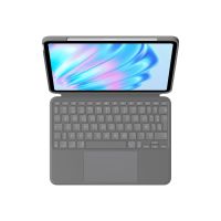 Logitech Combo Touch - Tastatur und Foliohülle - mit Trackpad - hintergrundbeleuchtet - Apple Smart connector - QWERTY - Spanisch - Oxford Gray - für Apple 11-inch iPad Air (M2, M3)