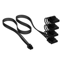 Corsair CP-8920456, 4 x SATA 15-Pin, 0,75 m, Gerade, Gerade, Schwarz
