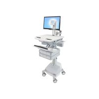 Ergotron Wagen - für LCD-Display / PC-Ausrüstung - medizinisch - Aluminium, verzinker Stahl, hochwertiger Kunststoff - Grau, weiß, Polished Aluminum - Bildschirmgröße: bis zu 61 cm (bis zu 24 Zoll)