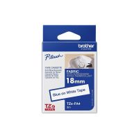 Brother TZe-FA4 - Gewebe - blau auf weiß - Rolle (1,8 cm x 3 m)