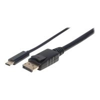Manhattan USB-C to DisplayPort Cable, 4K@60Hz, 1m, Male to Male, Black, Three Year Warranty, Polybag - Adapterkabel - USB-C (M)