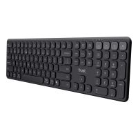 Trust Vaiya Kabellose Tastatur für mehrere Geräte - Schwarz, Volle Größe (100%), Kabellos, RF Wireless + Bluetooth, QWERTZ, Schwarz