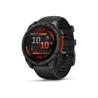 Garmin Fenix 8 - 47 mm - Slate Gray - Sportuhr mit Band - Silikon - schwarz - Handgelenkgröße: 125-208 mm - Anzeige 3.556 cm (1.4")