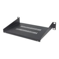 Intellinet 10" Cantilever Shelf, 1U, 150mm Depth, Vented, Max 45kg, Black, Three Year Warranty - Rack - Regal - RAL 9005, Schwarz - 1U - 25.4 cm (10")