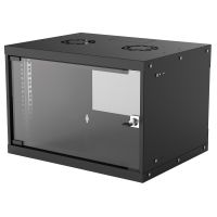 Intellinet 19" Wandverteiler, Basic Line, 6 HE, 353 (H) x 540 (B) x 400 (T) mm, Flatpack, Schutzklasse IP20, schwarz, Wandmontiertes Regal, 6U, 50 kg, 8,91 kg, Schwarz