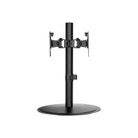 Techly Aufstellung (Stange, 2 Klammern, Basis) - für 2 LCD displays / curved LCD display - Monitorarm - Aluminium, Kunststoff, Stahl - mattschwarz - Bildschirmgröße: 43.2-81.3 cm (17"-32")