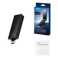 CUDY WU5400, Kabellos, USB, WLAN, Wi-Fi 6E (802.11ax), 2402 Mbit/s, Schwarz