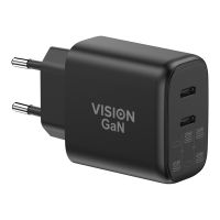 Vision Netzteil - 65 Watt - 4.05 A - 2 Ausgabeanschlussstellen (USB-C)