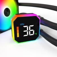 MONTECH HyperFlow Digital 360, All-in-One-Flüssigkeitskühler, 12 cm, 129,5 m³/h, Schwarz