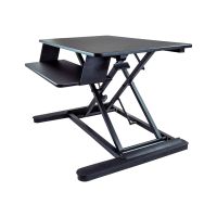 StarTech.com Startech Sitz-Steh Schreibtischaufsatz mit Tastaturablagefach - Oberfläche 89 x 53 cm - Ergonomischer Höhenverstellbarer Stehpult/Steharbeitsplatz - Platz für 2 Monitore - vormontiert (ARMSTSLG)