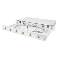 DIGITUS LWL-Spleißbox, 1HE, bestückt, 6x LC-APC DX, OS2
