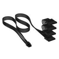 Corsair CP-8920454, 4 x SATA 15-Pin, 0,75 m, Gerade, Gerade, Schwarz