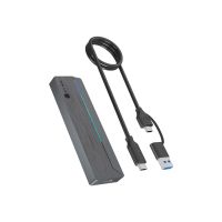 ICY BOX IB-1826MCL-CU31 - Speichergehäuse - RGB-Licht - M.2 - M.2 NVMe Card / SATA - USB 3.2 (Gen 2)