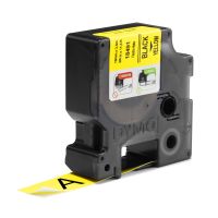 Dymo Rhino Industrie Nylonetiketten | flexibel | 19 mm x 3,5 m | schwarz auf gelb | selbstklebendes Schriftband | für Rhino und LabelManager Beschriftungsgerät, Schwarz auf gelb, Mehrfarbig, Nylon, -10 - 80 °C, UL 969, DYMO