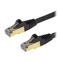 StarTech.com 7.5m CAT6A Ethernet Cable, 10 Gigabit Shielded Snagless RJ45 100W PoE Patch Cord, CAT 6A 10GbE STP Network Cable w/Strain Relief, Black, UL Certified Wiring/TIA - Category 6A - 26AWG (6ASPAT750CMBK)