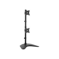 StarTech.com Startech Vertikale Dual Monitorhalterung - Heavy Duty Stahl - Für VESA Monitore bis zu 27 Zoll - Verstellbarer zweifach Moniotrständer - Aufstellung - für 2 Monitore - stabiler Stahl - Schwarz - Bildschirmgröße: 33-68.6 cm (13"-27")