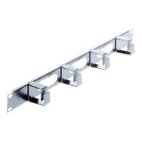 IC Intracom Intellinet Kabelmanagement für 19"-Schränke, 1 HE, 4 kleine Kunststoffringe, grau - Kabelführungsplatte für Schaltschrank - Grau, RAL 7035 - 1U - 48.3 cm (19")