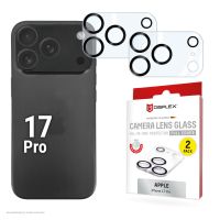 E.V.I. Full Cover Camera Lens Glass, Apple iPhone 17 Pro, Kamera Schutzglas, 10H, Quick Mount, 2 Stück, Apple, iPhone 17 Pro, Staubresistent, Schlagfest, Kratzresistent, Transparent, 2 Stück(e)