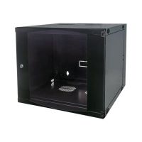 Intellinet Network Cabinet, Wall Mount (Double Section Hinged Swing Out), 6U, Usable Depth 235mm/Width 465mm, Black, Flatpack, Max 30kg, Swings out for access to back of cabinet when installed on wall, 19", Parts for wall install (eg screws/rawl plugs)