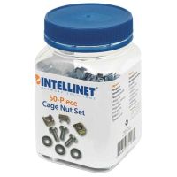 Intellinet Schraubensatz, 50er-Pack, Käfigmutternpack, Metall, Kunststoff, Silber, 10 g