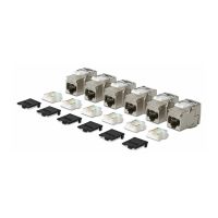 StarTech.com Cat8 Keystone Jack Modul, 6er-Pack RJ45 Ethernet Keystone Buchse, UTP Cat8 Wandbuchse, 180 Grad, werkzeuglos, Flach, Silber, RJ-45, Buchse, Buchse, 25/40GBase-T