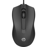 HP Kabelgebundene Maus 100, Beidhändig, Optisch, USB Typ-A, 1600 DPI, Schwarz