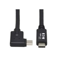 Eaton Tripp Lite Series USB C Cable (M/M) - USB 3.2 Gen 2, Thunderbolt 3, 100W PD Charging, Right-Angle Plug, Black, 1 m (3.3 ft.)
