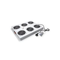 ROLINE Rack-Lüfter - 6 Lüfter mit Thermostat - auf Dach montierbar - RAL 7035, Hellgrau - 48.3 cm (19")