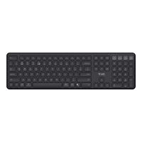 Trust Vaiya Kabellose Tastatur für mehrere Geräte - Schwarz, Volle Größe (100%), Kabellos, RF Wireless + Bluetooth, QWERTZ, Schwarz