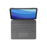 Logitech Combo Touch - Tastatur und Foliohülle - mit Trackpad - hintergrundbeleuchtet - Apple Smart connector - QWERTY - US International - Oxford Gray - für Apple 12.9-inch iPad Pro (5. Generation)
