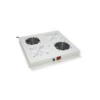 ROLINE Rack-Lüfter - 2 Lüfter - auf Dach montierbar - RAL 7035, Hellgrau - 48.3 cm (19")