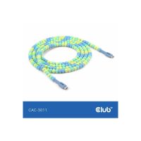 Club 3D Lifestyle USB-C Perlen-Kabel PD60W 480Mbps 2m blau retail - Kabel - Digital/Daten