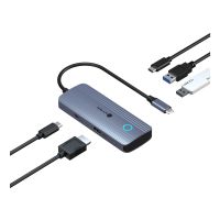ICY BOX Spade Dock 4081, Kabelgebunden, USB 3.2 Gen 1 (3.1 Gen 1) Type-C, 85 W, Anthrazit, 5 Gbit/s, 3840 x 2160 Pixel