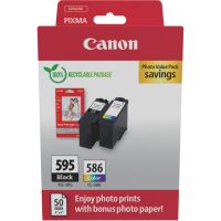 Canon PG595/CL586 PVP, Schwarz, Cyan, Magenta, Gelb, 6,7 ml, 9,9 ml, 2 Stück(e), Doppelpack