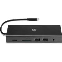 HP USB-C-Reisehub mit mehreren Anschlüssen, Kabelgebunden, USB 2.0, 10,100,1000 Mbit/s, Schwarz, MicroSD (TransFlash), SD, China