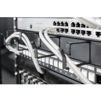 DIGITUS Kabelrangierpanel mit Kabelführungsbügeln für 483 mm (19")-Schränke, 1HE