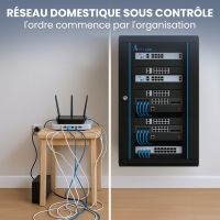 Extralink Rackmount-Schrank 18U 600x450 Schwarz Wandmontage, Wandmontiertes Regal, 18U, 300 kg, Sperrschloss, Ablageschienen, Schwarz