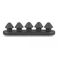 Delock Kabelhalter - 5 Durchführungen, selbstklebend - Tisch montierbar, Oberfläche montierbar, geeignet für Wandmontage - Schwarz (Packung mit 2)