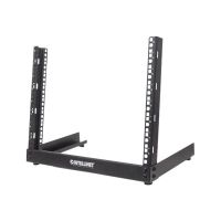 Intellinet Network Rack, Open Frame (Desktop), 8U, Usable Width 465mm, Black, Flatpack, 19", Three Year Warranty - Schrank mit offenem Rahmen - RAL 9005, Schwarz - 8U - 48.3 cm (19")