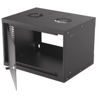 Intellinet 19" Wandverteiler, Basic Line, 6 HE, 353 (H) x 540 (B) x 400 (T) mm, Flatpack, Schutzklasse IP20, schwarz, Wandmontiertes Regal, 6U, 50 kg, 8,91 kg, Schwarz