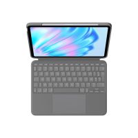 Logitech Combo Touch - Tastatur und Foliohülle - mit Trackpad - hintergrundbeleuchtet - Apple Smart connector - AZERTY - Französisch - Oxford Gray - für Apple 11-inch iPad Air (M2, M3)